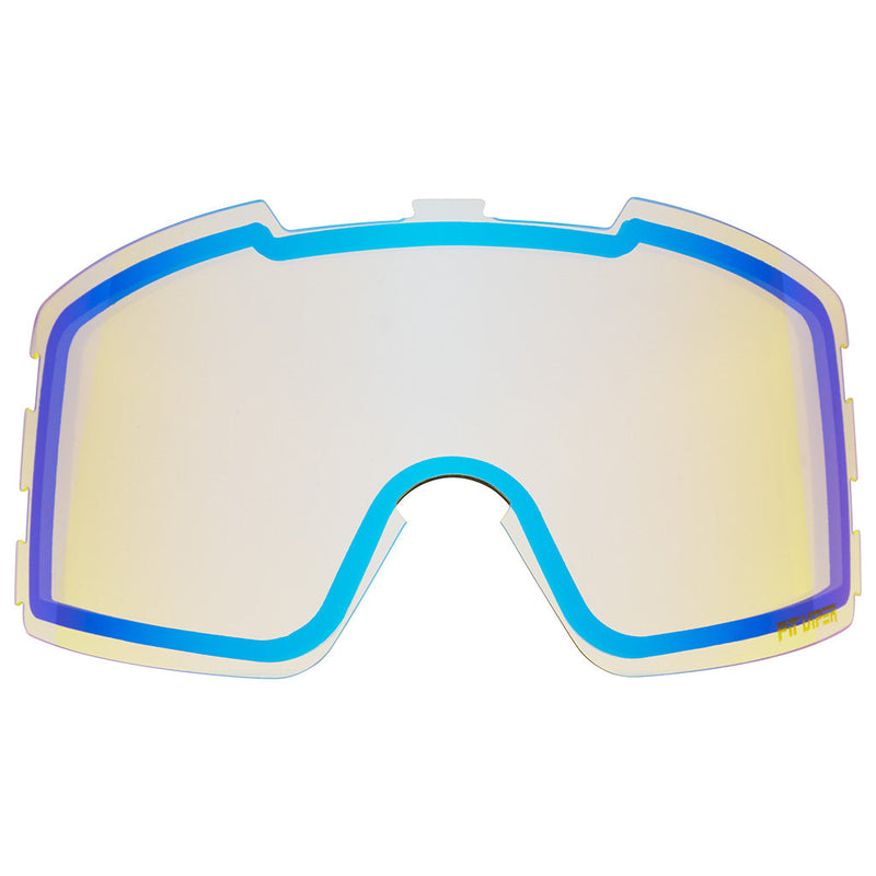 Yellow Snow / Large | full_frontal.JPG | Front view of The Backslap Goggle Lens with Photochromic Yellow Snow / Large lens on white background