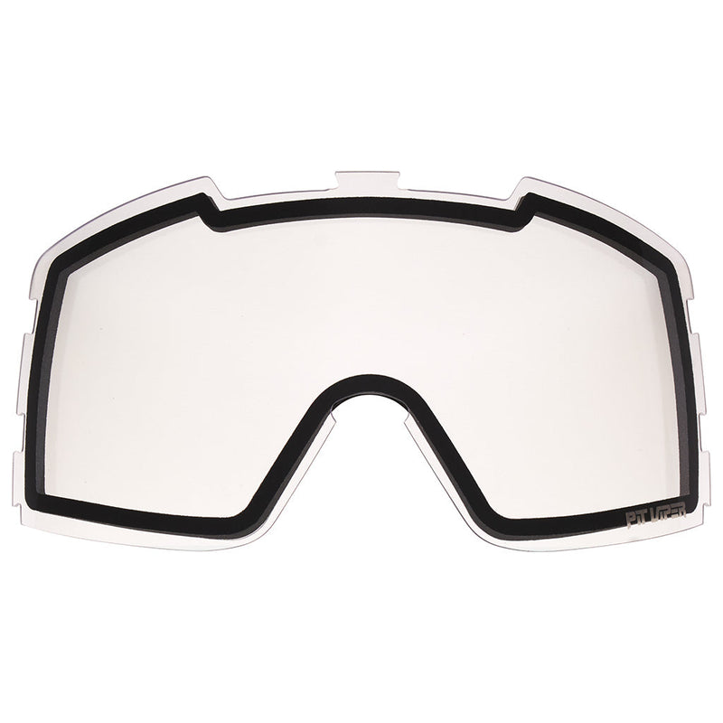 Clear / Small | full_frontal.JPG | Front view of The Backslap Goggle Lens with clear / small lens on white background
