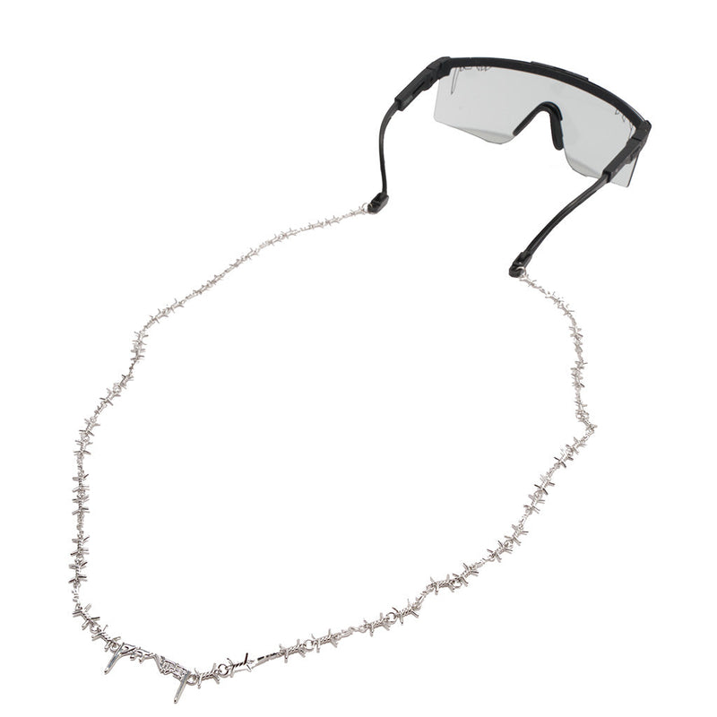 | side_view.JPG | The Barbed Wire RIG, necklace style chain sunglass retainer strap from Pit Viper