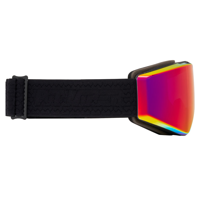 Angled view of The Exec BN5000 Goggle with red lens on white background