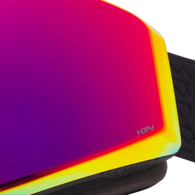 Angled view of The Exec BN5000 Goggle with red lens on white background