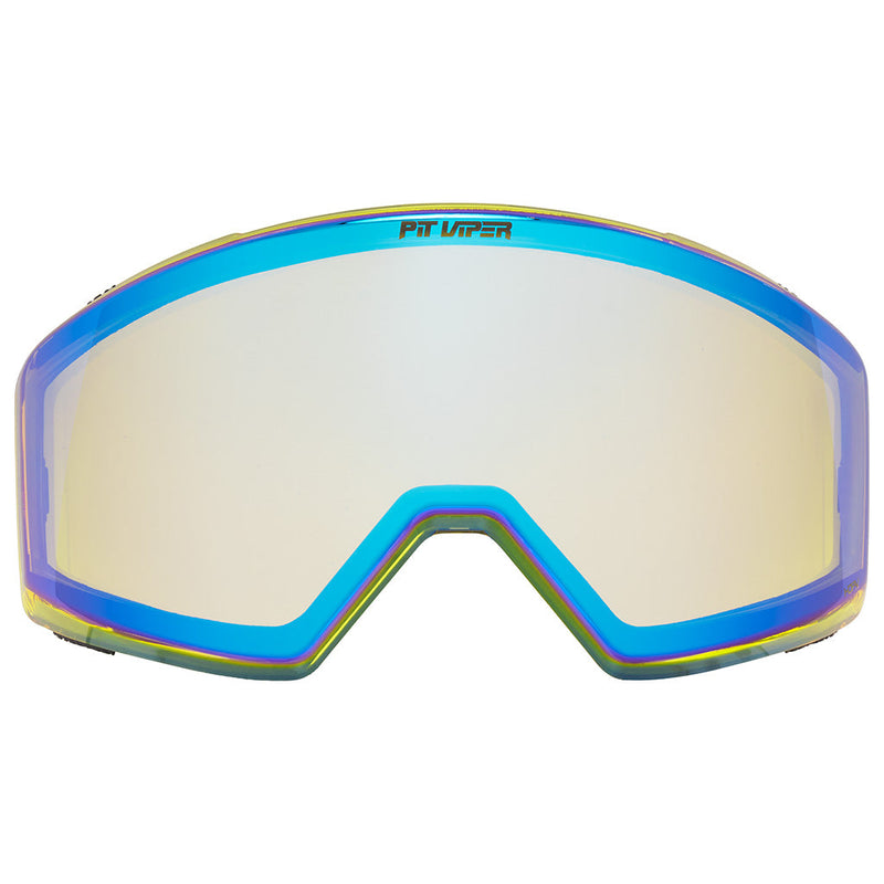 HDPV Yellow Snow | full_frontal.JPG | Front view of The BN5000 Goggle Lens with yellow lens on white background