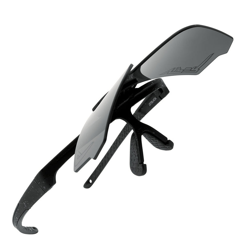 Front view of The Blacking Out Flip-Offs 2.0 with smoke / regular lens on white background