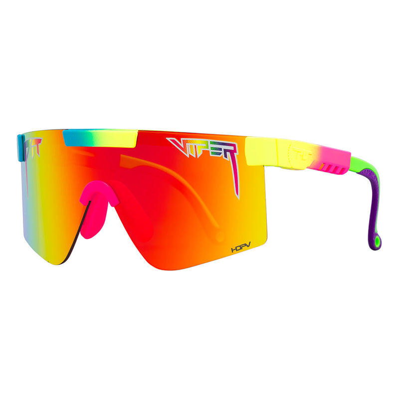 HDPV Polarized Rainbow / Regular | side_view.JPG | The Pride Original Regular, shield style sunglasses from Pit Viper, polarized sunglasses from Pit Viper