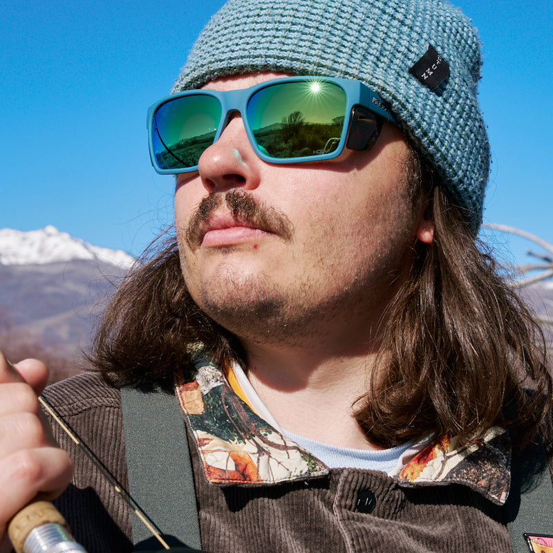 / Z87+ HDPV Polarized Blue-Green | picture_of_person.jpg | The Spackler Revlock Sunglasses from Pit Viper