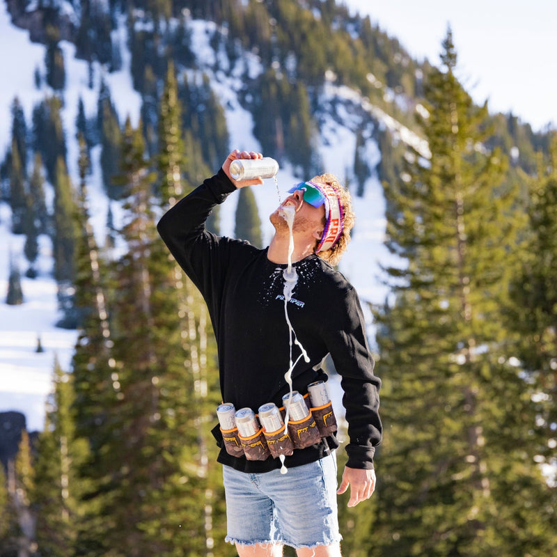  | responsible_apparel.JPG | photo of man  wearing the Moontower thermal, while drinking a beverage.