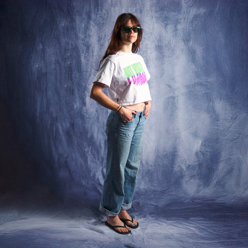 | photo_of_person.JPG | The White Artificial Crop Tee, cropped t-shirt from Pit Viper