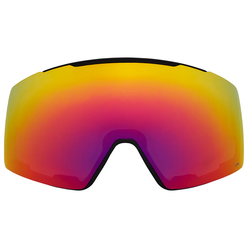 / HDPV Sunset | full_frontal.JPG | A yellow and red ski or snowboard lens replacement shown against a plain white background.