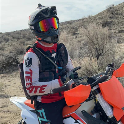  | tired.JPG | Man wearing The Exec Brapstrap by Pit Viper Sunglasses on a dirt bike