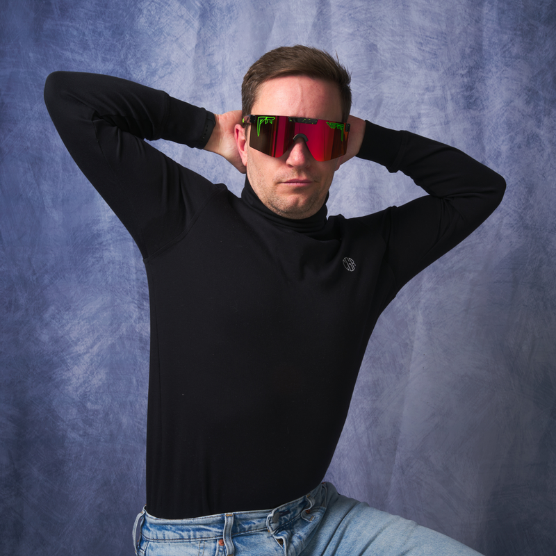 HDPV Polarized Orange / Regular | photo_of_person_2.JPG | The Monsterbull Original 2.0 Regular HDPV Polarized Orange, shield style sunglasses from Pit Viper, polarized sunglasses from Pit Viper