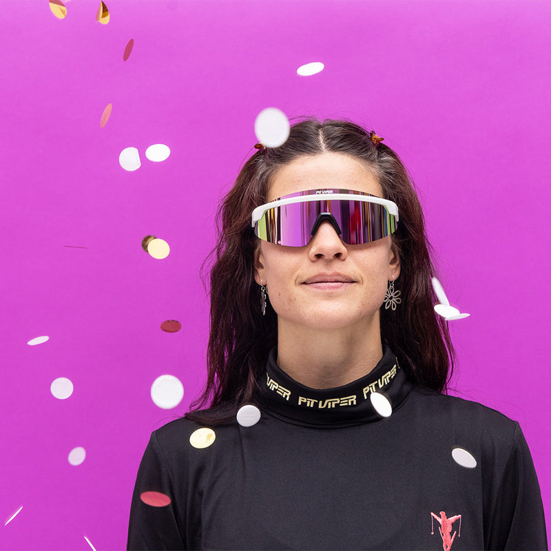 / Polarized Pink | photo_of_person.JPG | The Miami Nights Skysurfer with a Photochromic Smoke lens from Pit Viper Sunglasses